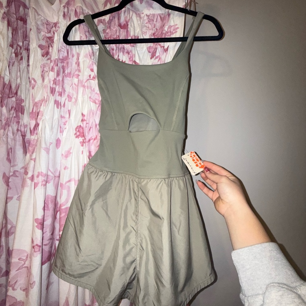 Sage Green Sleeveless fp movement Romper